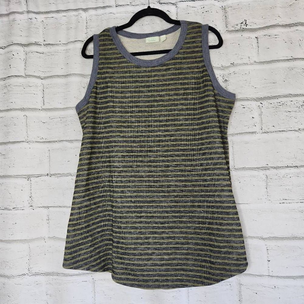 LOGO Lounge Lori Goldstein French Terry Striped Tank Rib Detail XL A289524